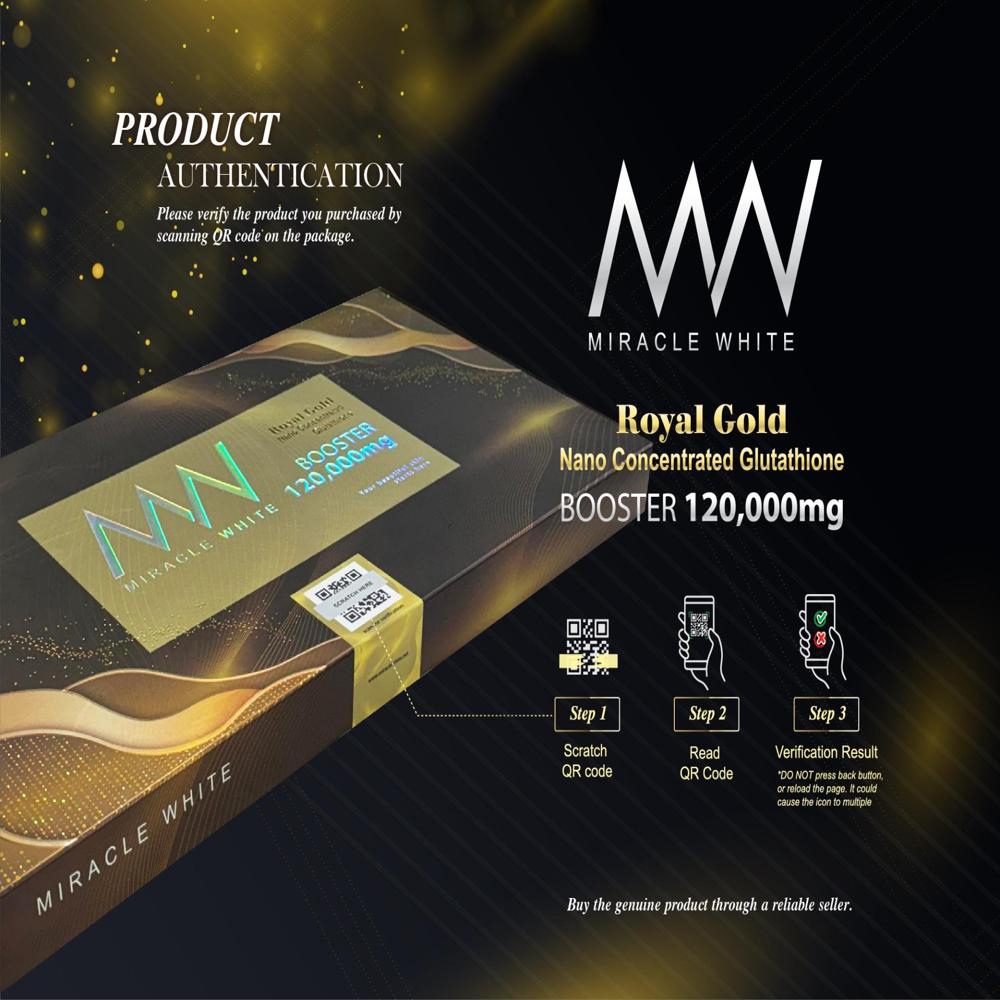 Miracle White Royal Gold 120000mg Glutathione Booster Injection