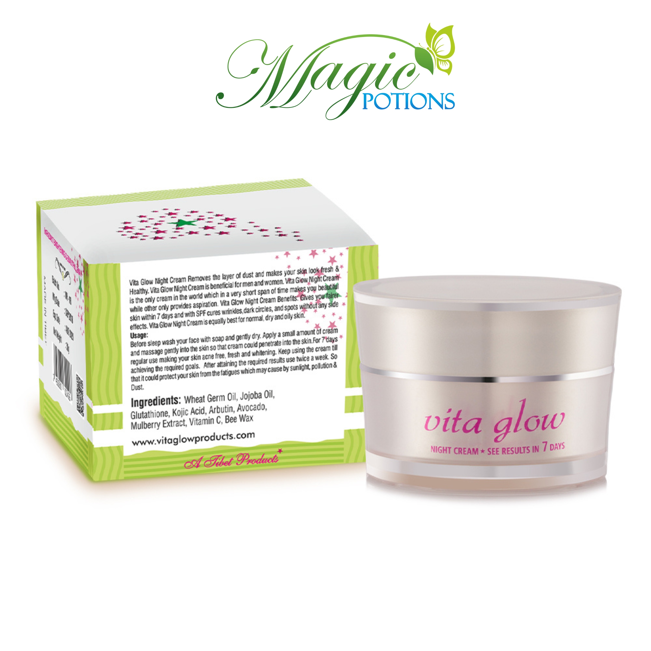 Vita Glow Night Cream for Skin Whitening Authentic 30g