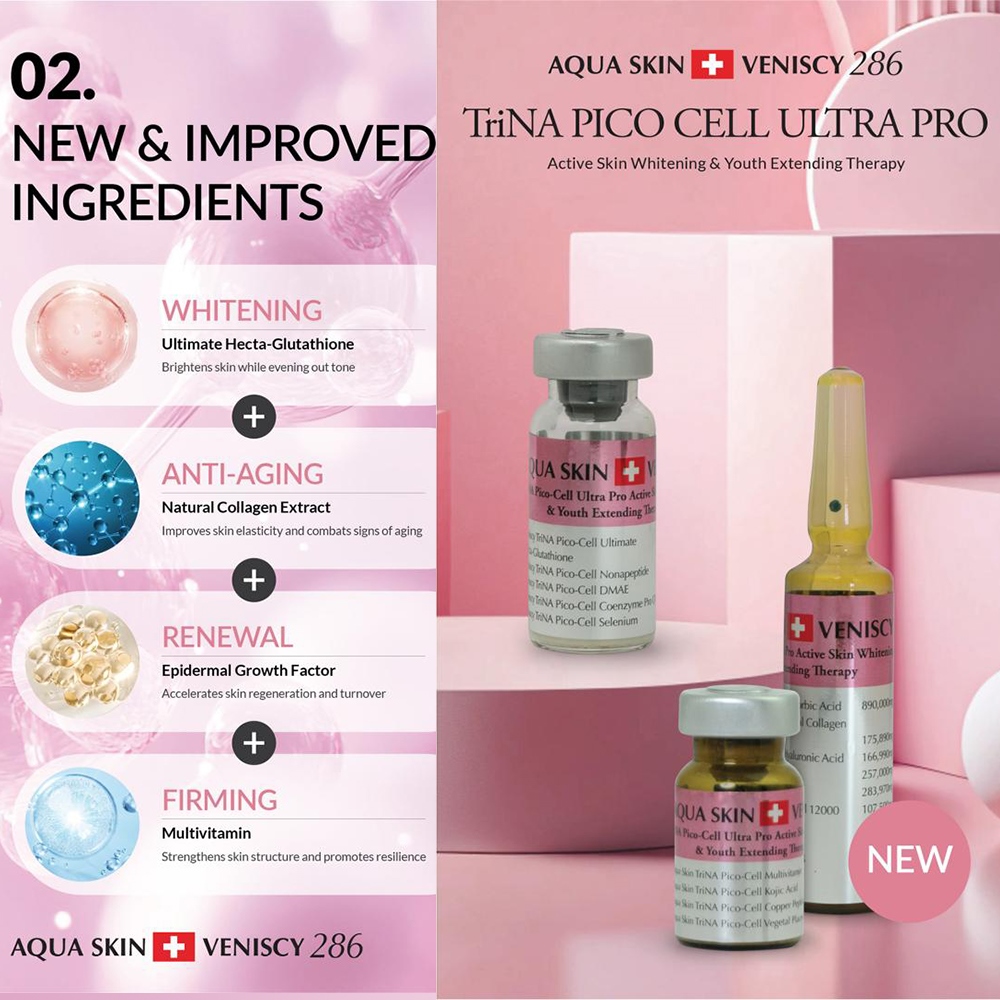 Aqua Skin Veniscy 286 TriNa Pico Cell Glutathione Injection