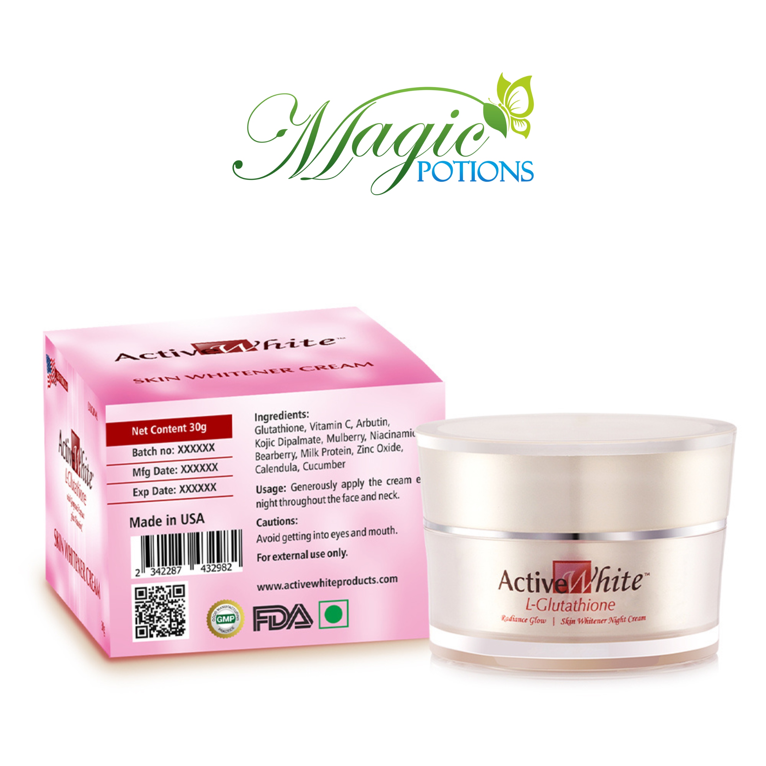 Active White L Glutathione Skin Whitening Cream