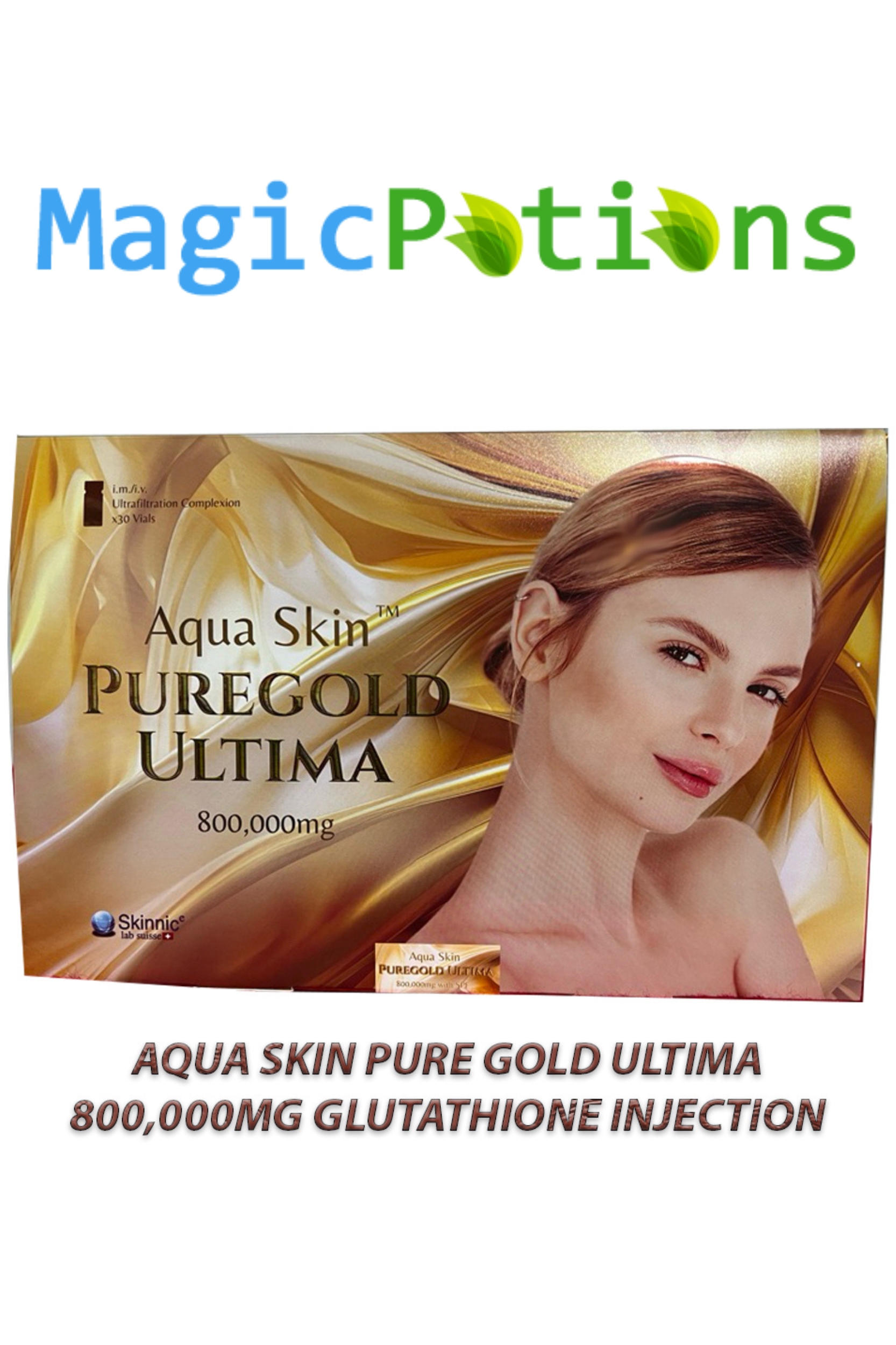 Aqua Skin PureGold Ultima 800,000mg Glutathione Injection