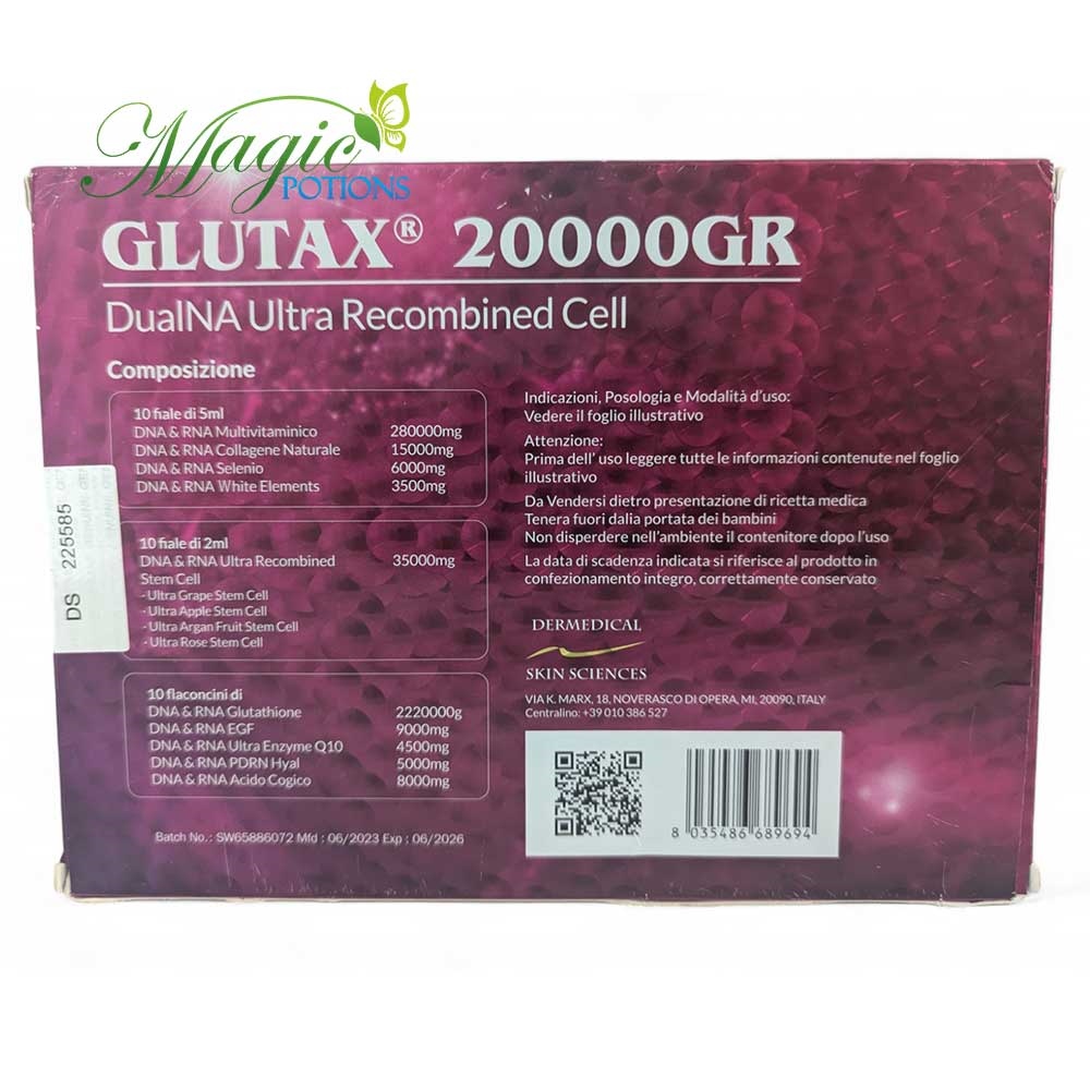 Glutax 20000GR DualNA Ultra Recombined Cell Glutathione Injections