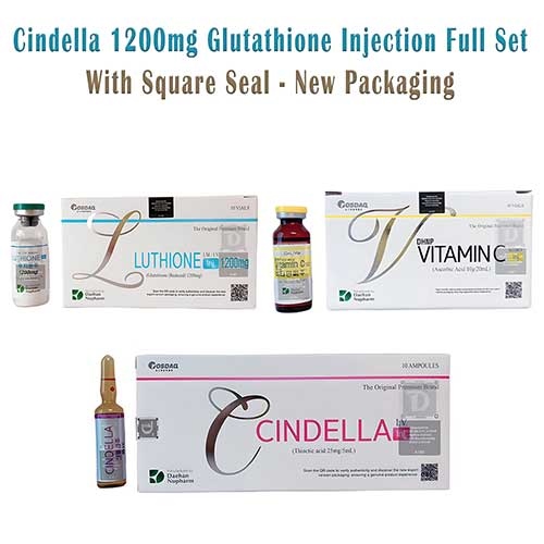 Cindella 1200mg Glutathione Injections With Square Seal